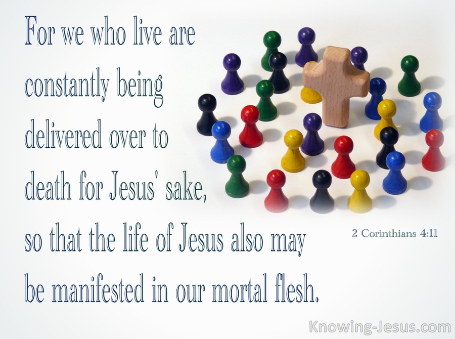 2 Corinthians 4:11 The Life Of Jesus Manifest In Us (navy)